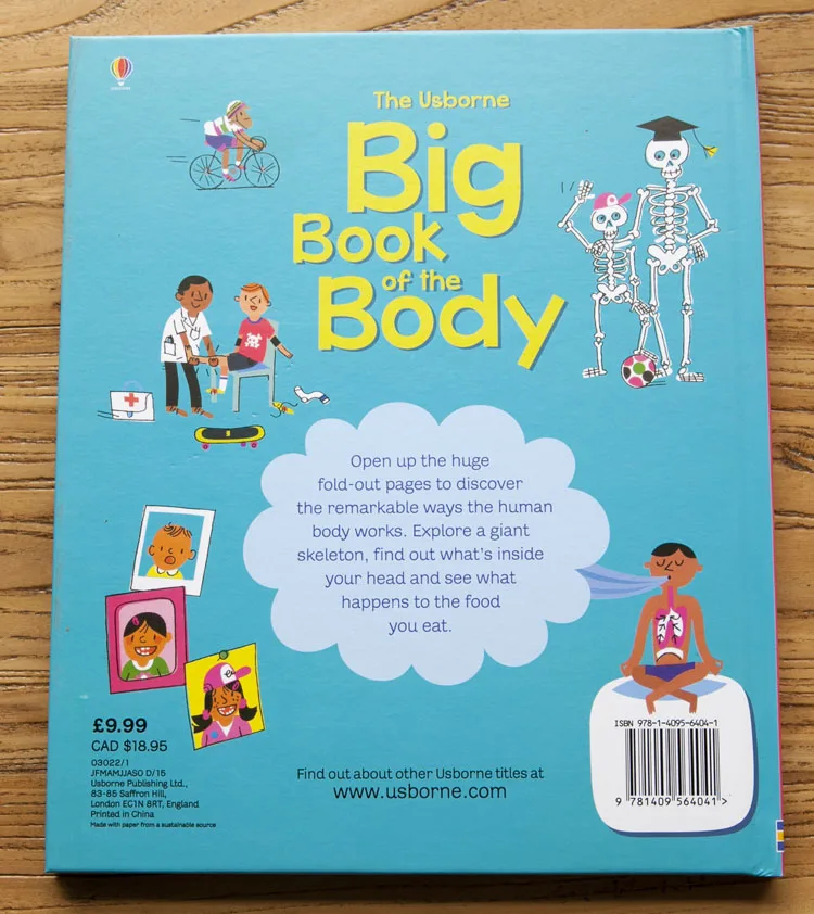 

The Usborne Big Book of the Body learning borad book kids boys girls gifts Books early education English picture flip book