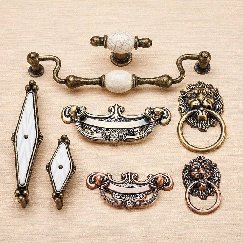 Классическая Ручка для кухонной мебели в стиле ретро ручка выдвижного ящика с