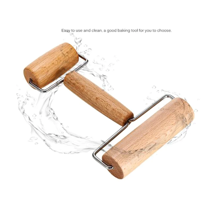 Pastry Wooden Rolling Pin Pizza Dough Roller Home Kitchen Pie Bread Baking Tool JS23