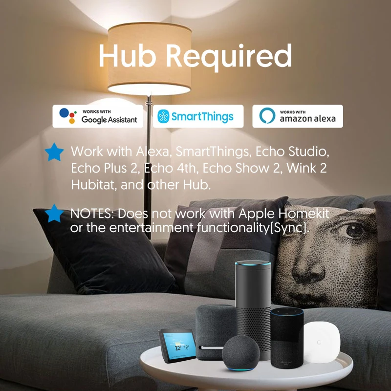 Умная свеча Zigbee с прямым подключением поддержка Echo Plus/SmartThings/работа Alexa Google Home