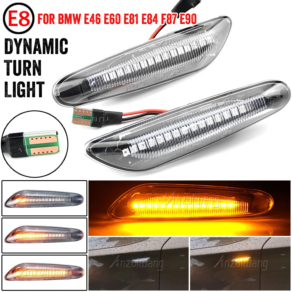 

2pcs LED Dynamic Turn Signal Side Marker Light Sequential Blinker Light For BMW E90 E91 E92 E93 E60 E61 E81 E82 E83 E84 E88 E46