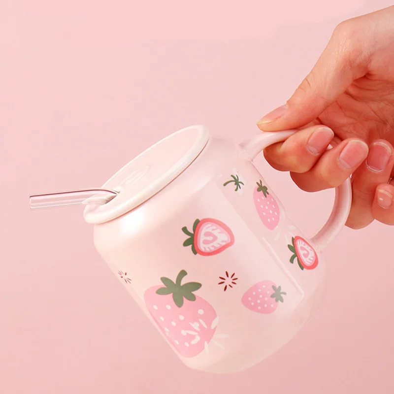 Керамические кавайные аниме оригинальные Клубничные кофейные кружки креативная