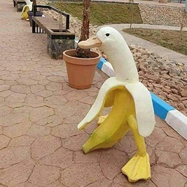 

Hot Whimsical Creative Art-Banana Duck Statue Cute Peeled Banana Duck Art Decorative for Garden Yard Outdoor Decor MVI-i
