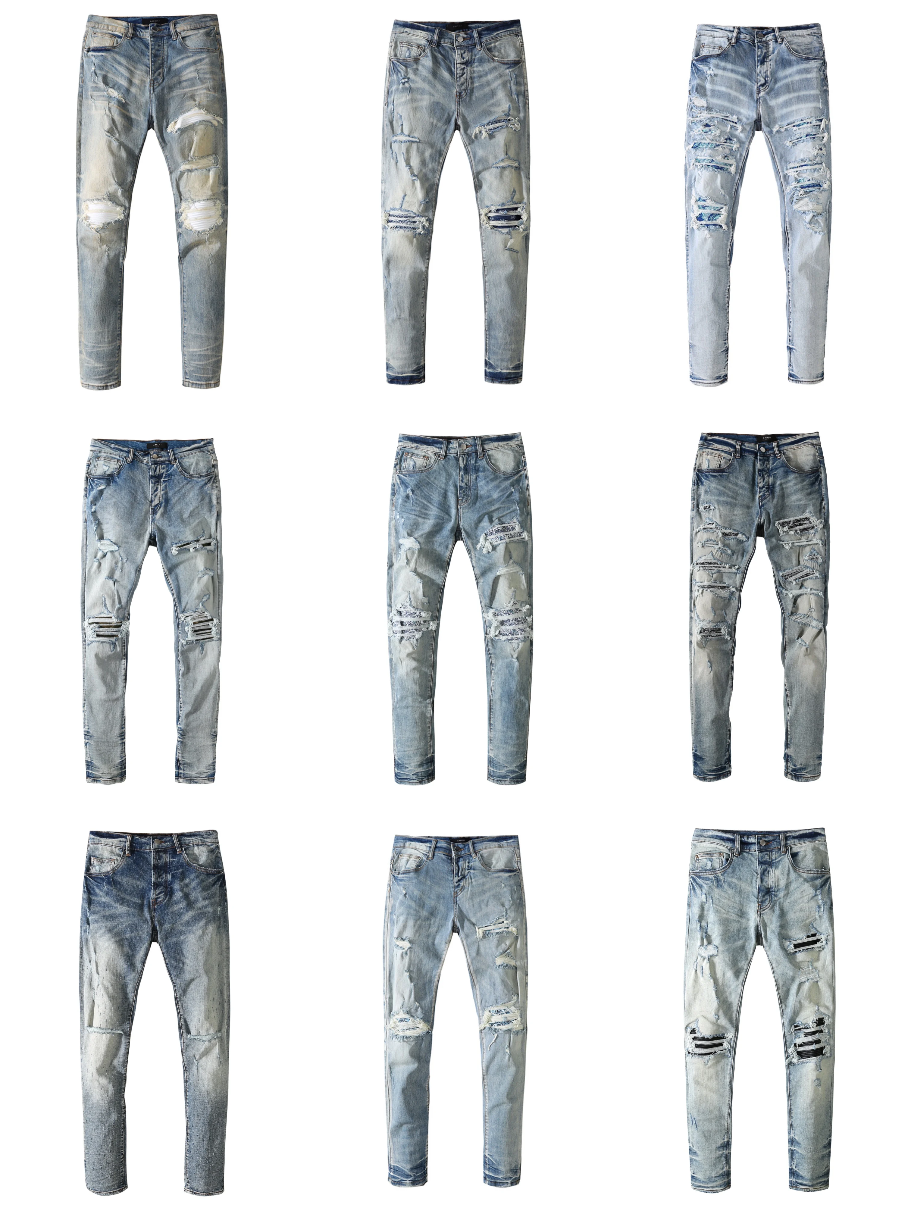 

Новые стильные мужские джинсы, модные повседневные мужские брюки с отверстиями, стирка, шлифованные уличные брюки, бриджи для мужчин и женщин