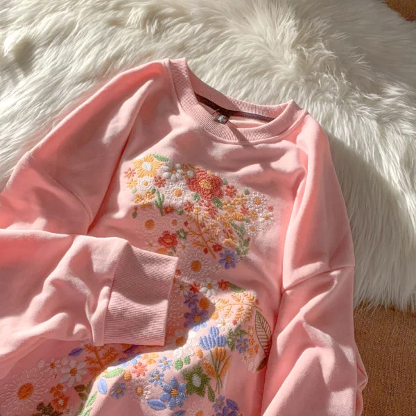 

Embroidery Texture Trendy Long Sleeve Rac