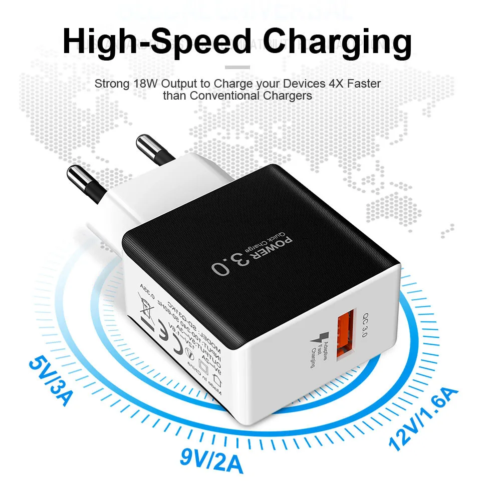 USB адаптер Olnylo для быстрой зарядки 18 Вт 3 0 дюйма|Зарядные устройства телефонов| |