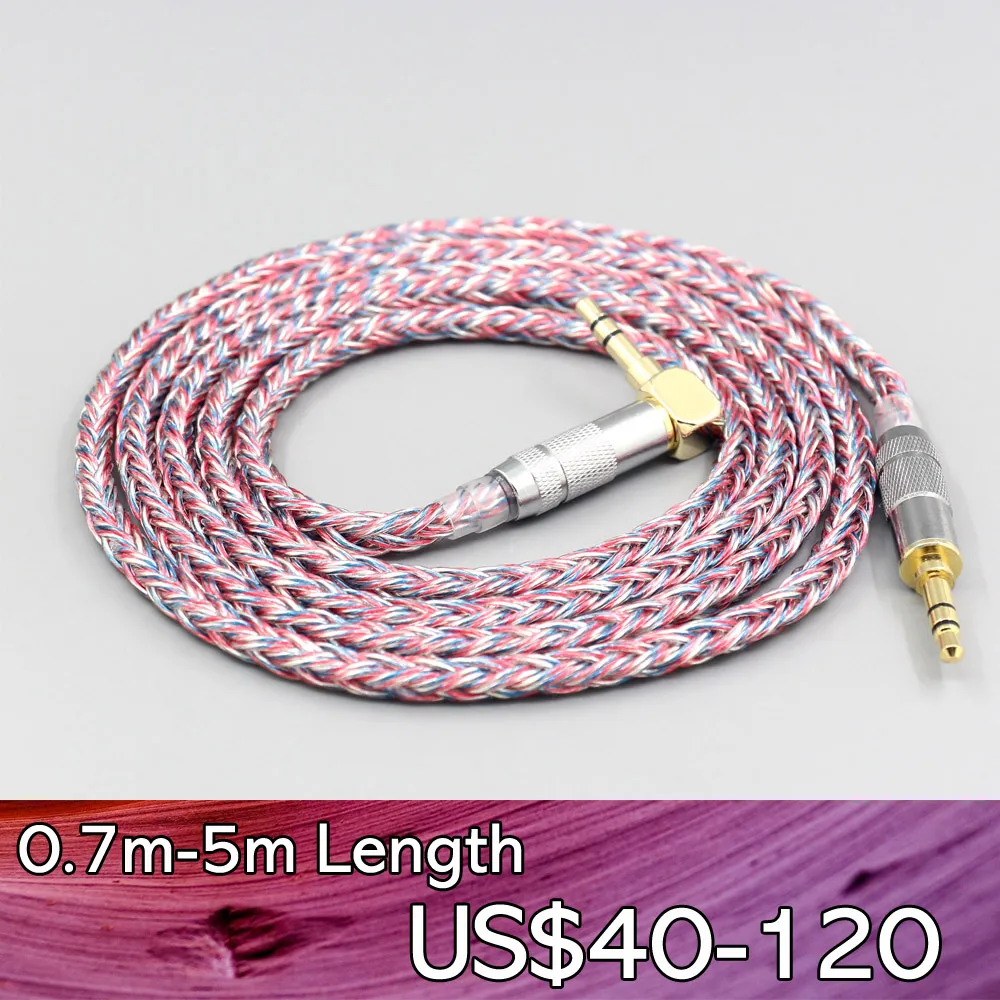 

LN007598 16 Core Silver OCC OFC Mixed Braid Cable For Fostex T50RP Mk3 T40RP Mk2 T20RP Mk2 Dekoni Audio Blue Earphone Headphone