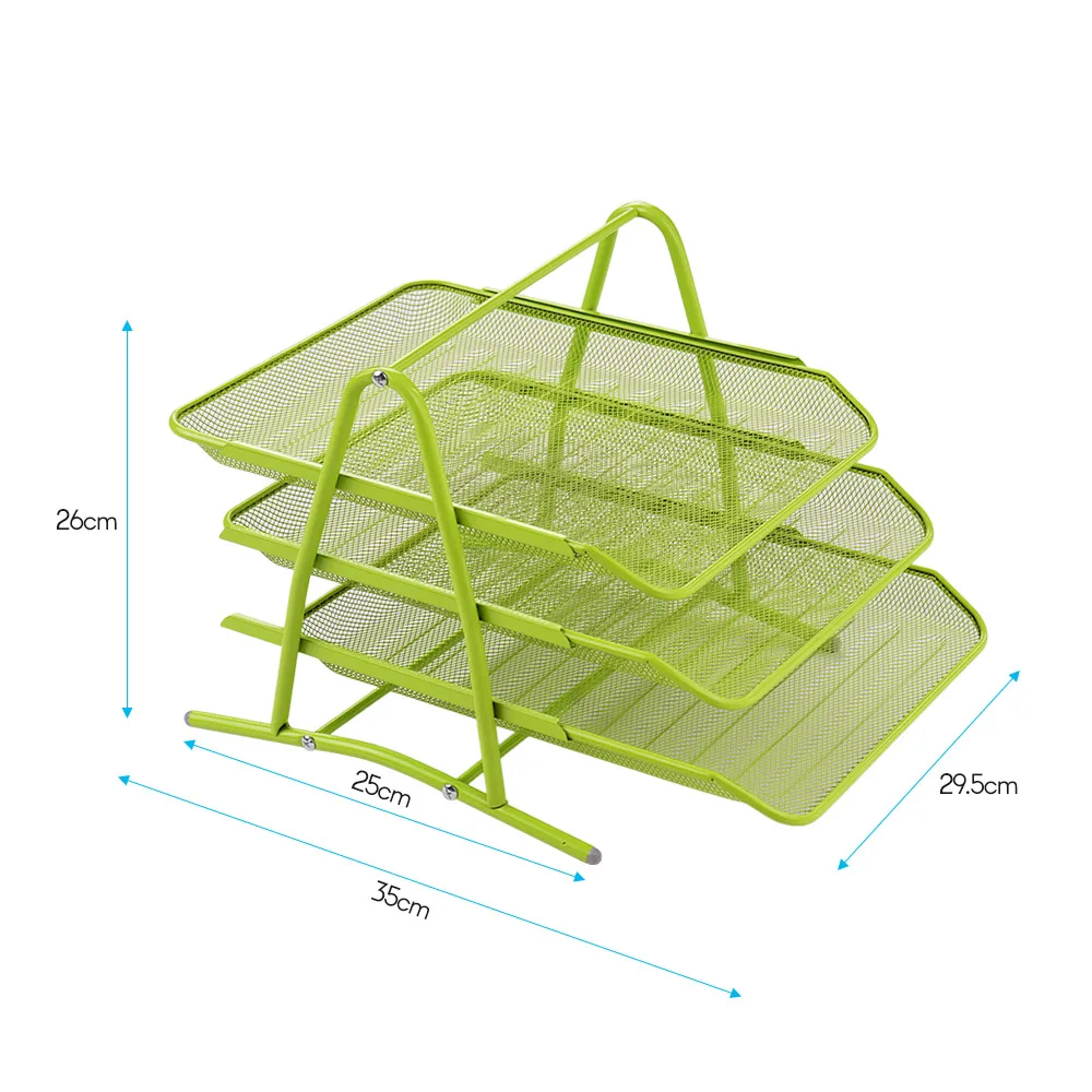3 уровневый металлический сетчатый лоток для документов букв бумаги сортировщик