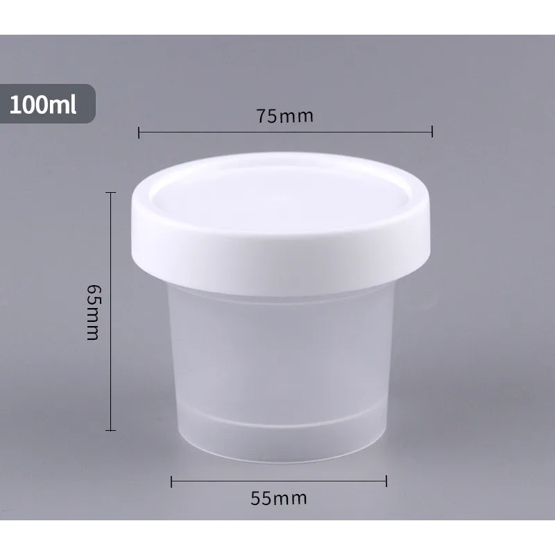 cup and lid 10 шт. китайская сетчатая красная коробочка для мороженого, йогурта, пудинга, чашки, вечерние, на день рождения, для мороженого, матовая пластиковая прозрачная чашка с крышкой - Цвет: cup and lid