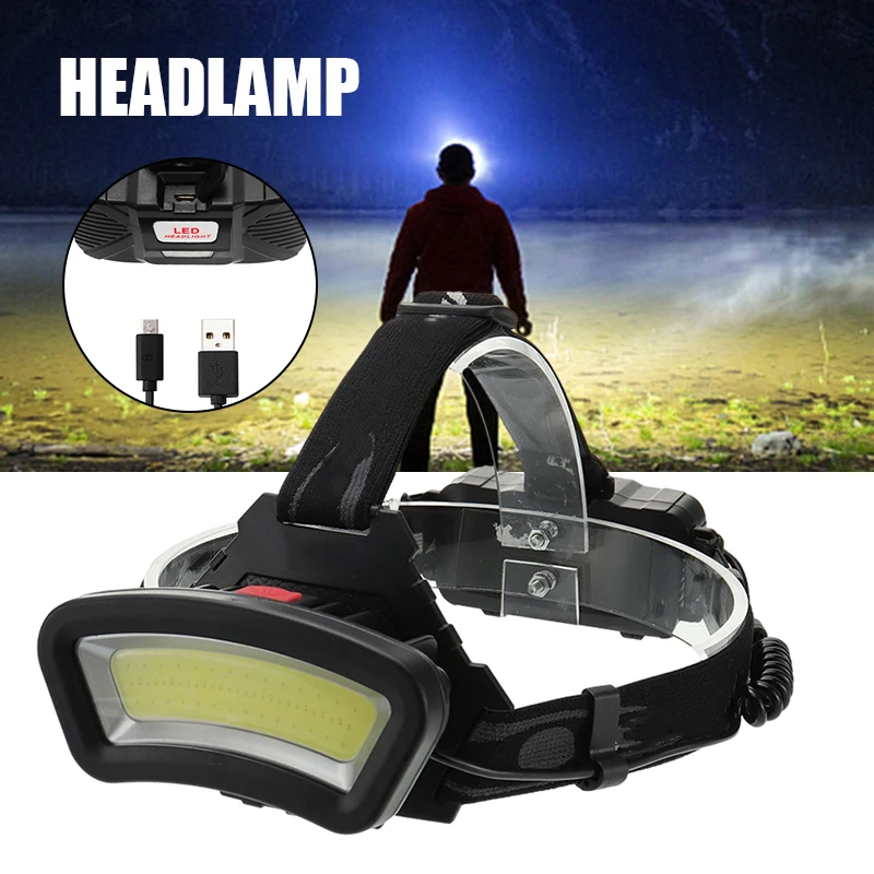 Налобный фонарь с аккумулятором 4 режима водонепроницаемый | Спорт и развлечения