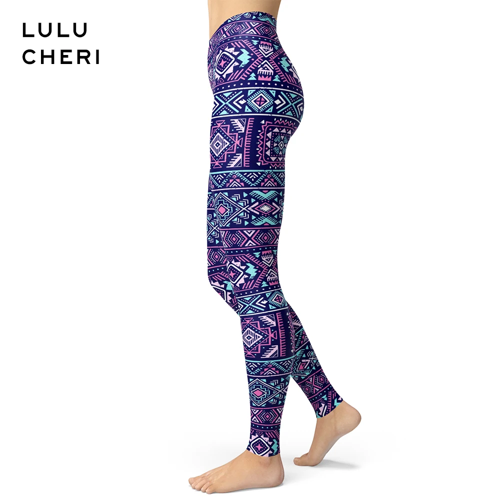 Женские леггинсы с этническим принтом эффектом потертости|Легинсы| |