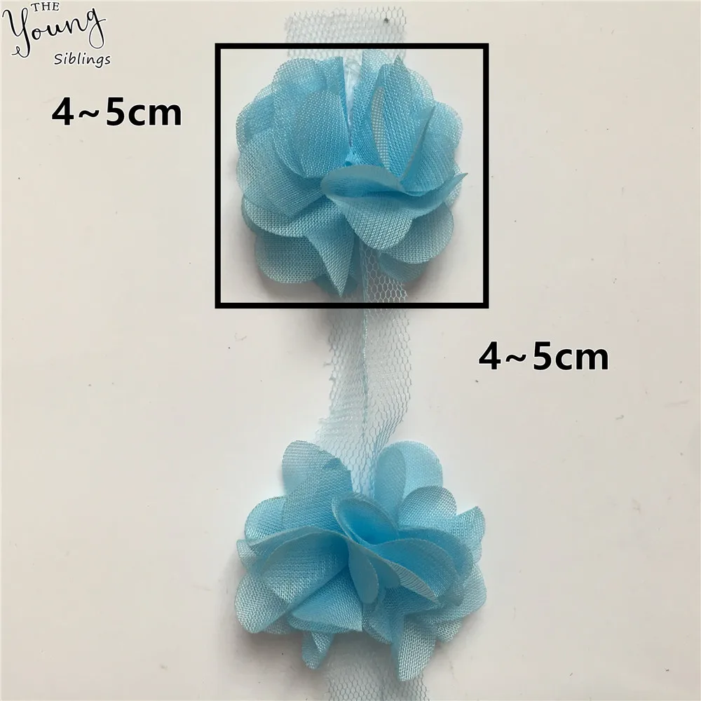 YL1567 Многоцветные цветы 1 ярд 3D шифоновые цветы кружевное платье украшение кружевная ткань аппликация отделка шитье принадлежности для рукоделия аксессуары - Цвет: YL1567