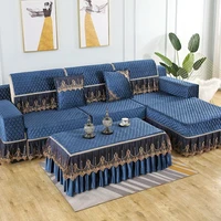 navy blue luxury sofa cover 3d fashion diamond embroidery sofa towel slipcover non slip cushion a complete living room sofa set