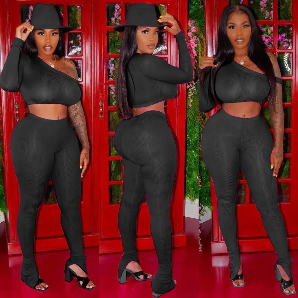 Women full sleeve bandage tracksuit summer 2 pieces tops and long pant female sexy two tracksuits |