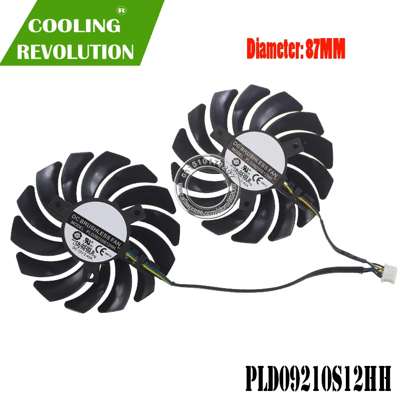 2шт набор PLD09210S12HH DC12V 0.40A 4PIN вентилятор видеокарты GTX1660Ti для MSI GeForce GTX 1660 Ti ARMOR 6G OC |