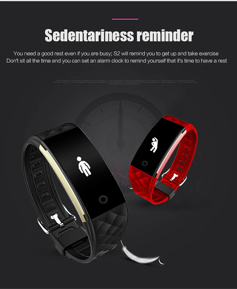S2 Bluetooth Смарт-браслет пульсометр OLED фитнес-шаговый Браслет Для xiaomi huawei ios Phone pk fitbits MIBAND 3