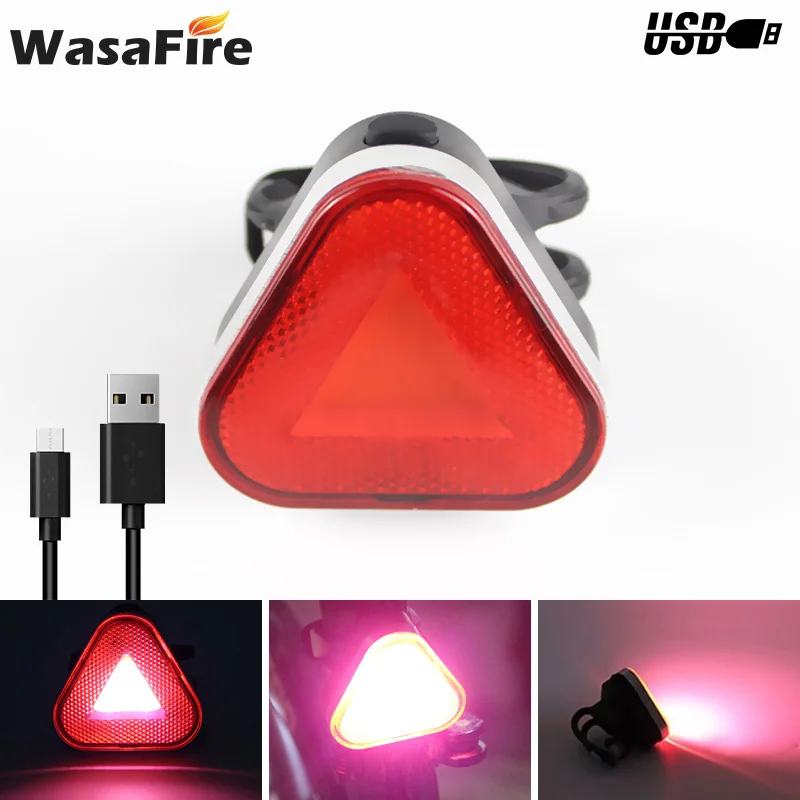 

Задний фонасветильник для горного велосипеда, водонепроницаемый COB светодиод, зарядка через USB, 6 режимов Предупреждение