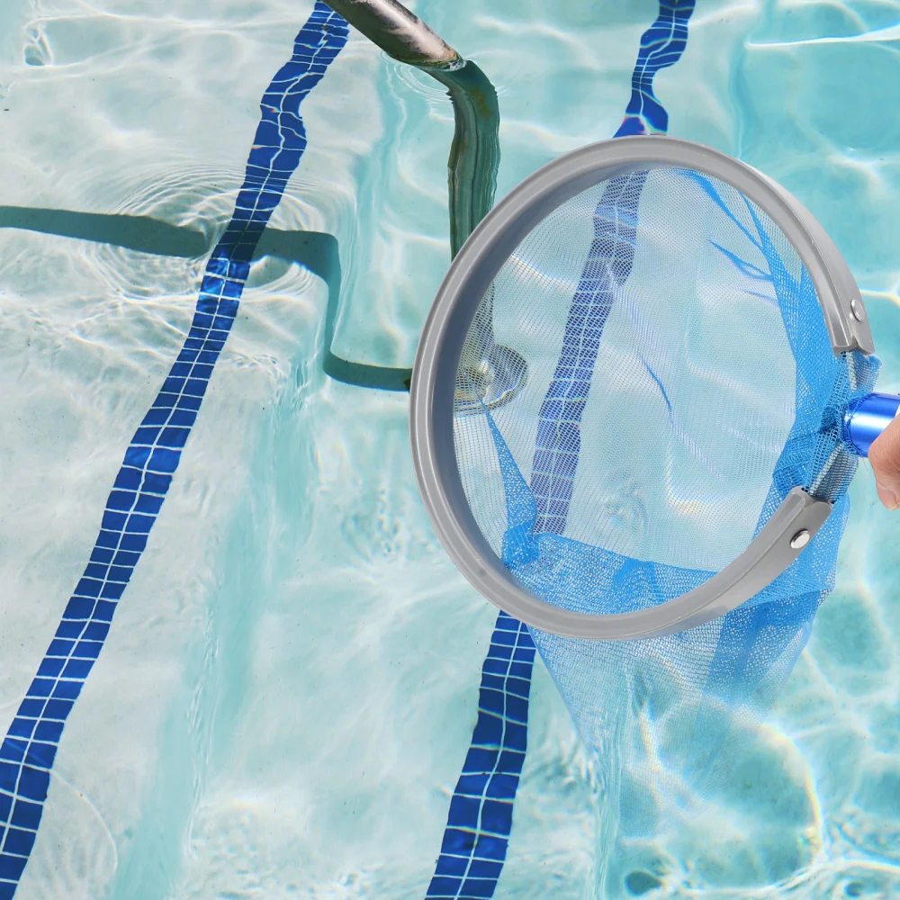 

1Pc Pool Leaf Skimmer Aluminum Handle Pool Cleaning Net Salvage Net (Blue)