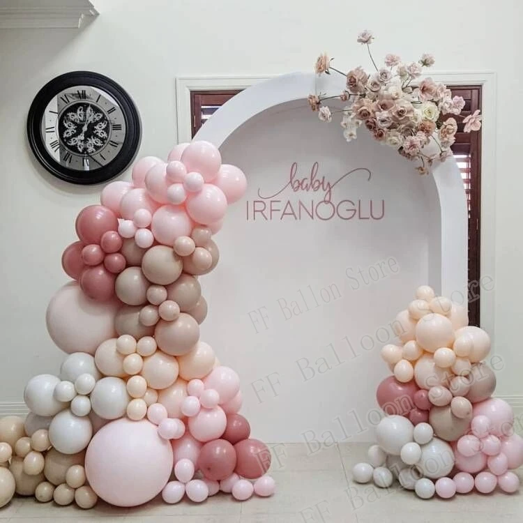 

139pcs Double Apricot Balloons Arch Kit Maca Pink-retro Colors Birthday Pastel Ballon Garland Party Decoration Globos