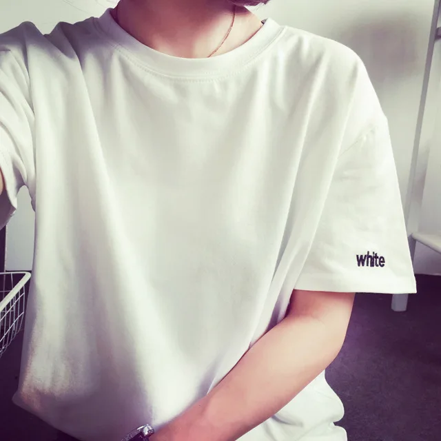 Специальные предложения модная летняя Корейская версия Повседневная футболка с