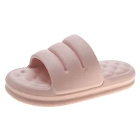 womens mens summer solid color home bathroom comfy soft bread non slip mute slipper summer womens sandals 2021
