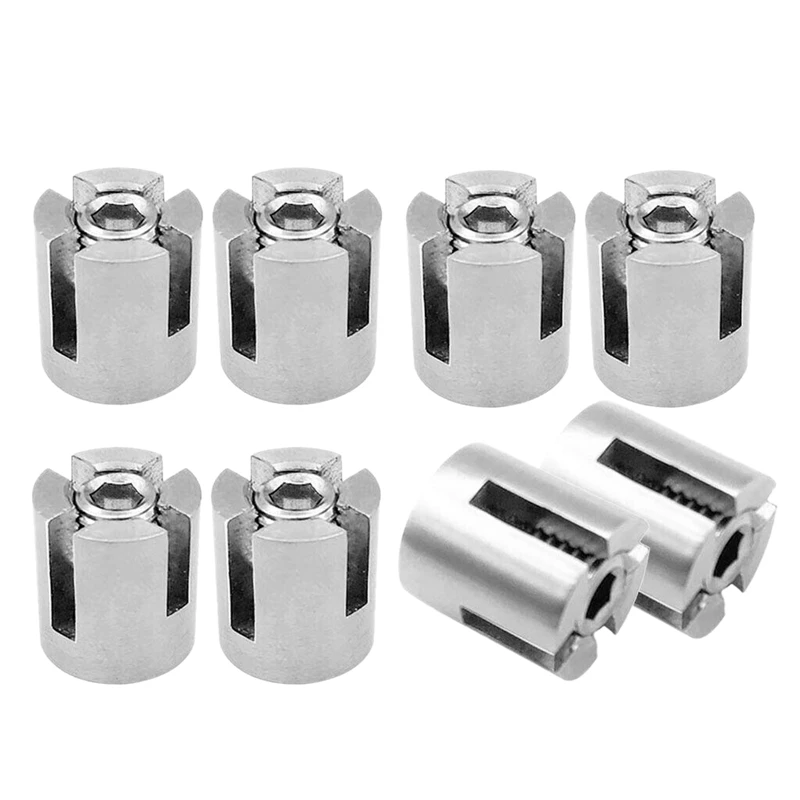 

8 Pcs Stainless Steel Wire Rope Green Wall Trellis Fitting Cross Clip 3mm Wire