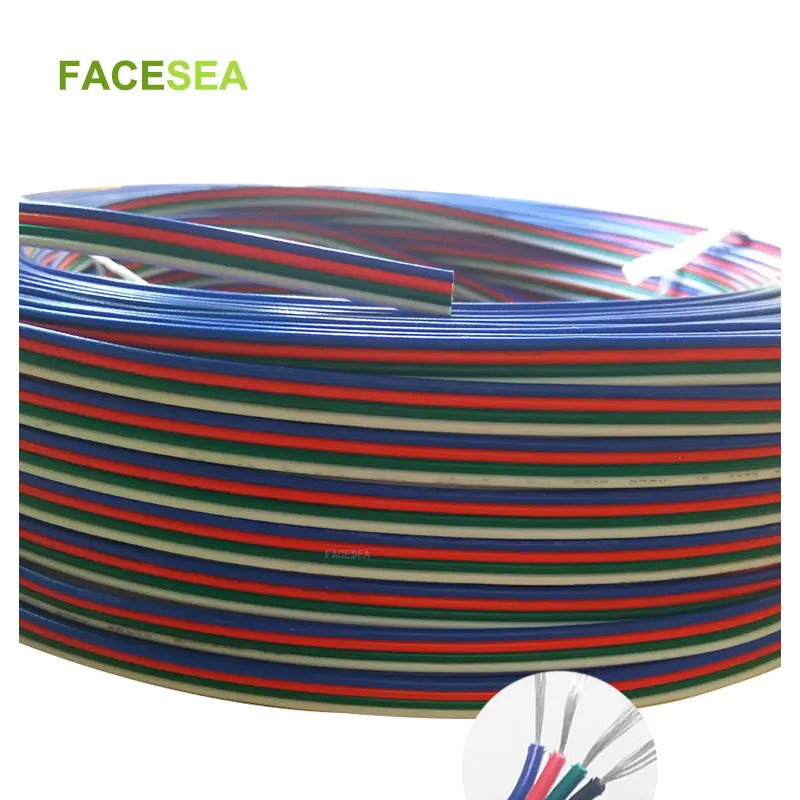 20 м/50 м 4Pin удлинитель 22 awg провод RGB + белый Соединительный кабель 4 цвета для DC12V 3528