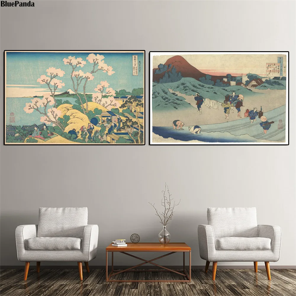 The Great Wave Off Japanese Katsushika плакат Hokusai живопись на холсте спальня настенное украшение