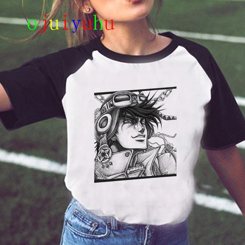 Женская футболка Jojo Bizarre Adventure летняя с японским аниме Kawaii графическая размера