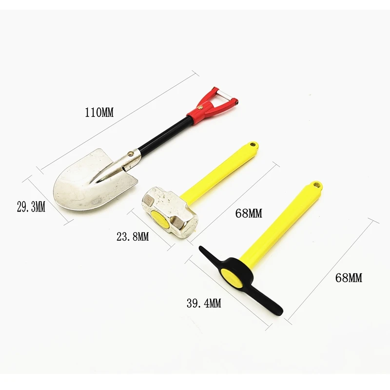 Набор из трех модельных мотыгов для моделирования автомобиля металлическая мини