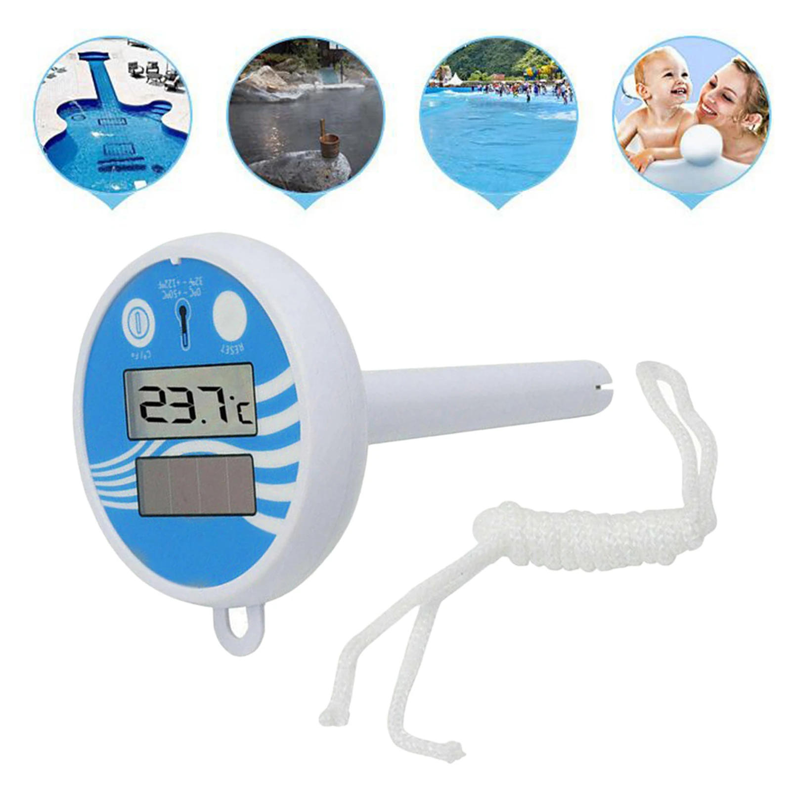 

LCD Digital Display Thermometer Swimming Pool Temperature Measurement Aquarium Bath Water Spa Pond Thermometer