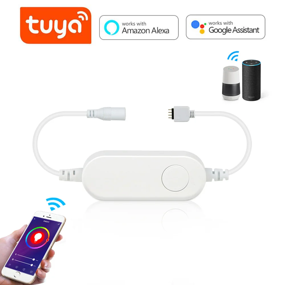 DC5V 12V 24V Tuya Smart Life WI FI RGB Управление Для Светодиодные ленты 5050 светильник