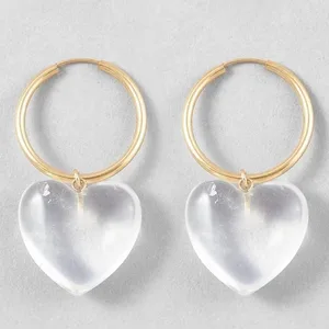 Серьги в форме сердца из прозрачного кристалла