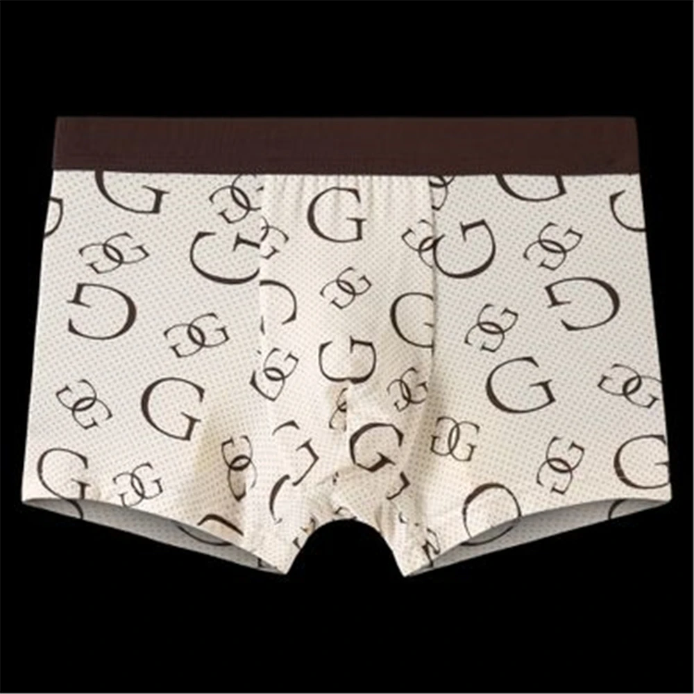 Мужское нижнее белье со средней талией дышащие u выпуклые трусы боксеры с принтом