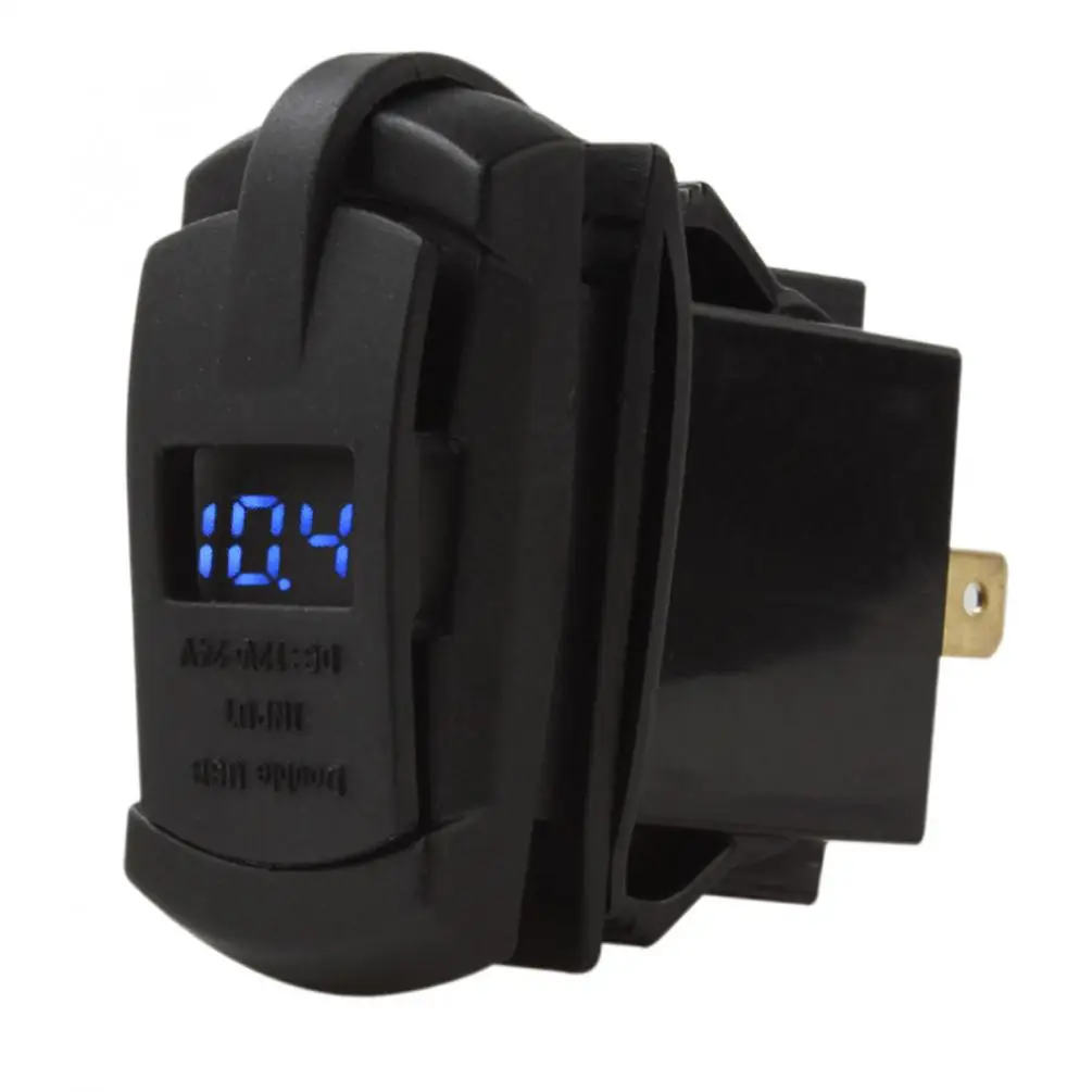 12V светодиодный двойной автомобиль 2 USB порт зарядное устройство с DC Вольтметр