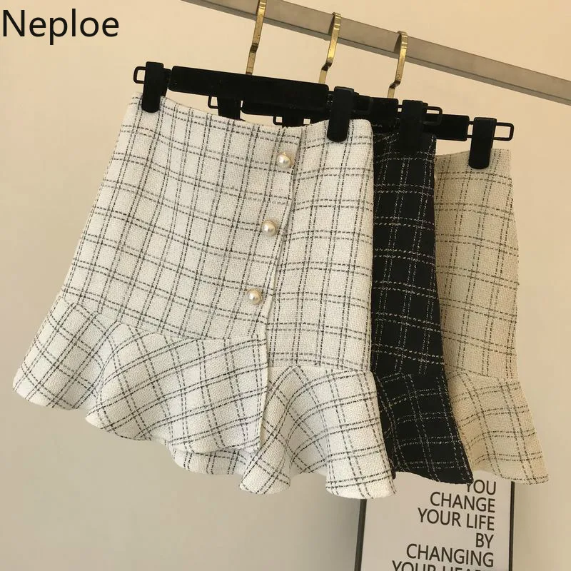 Neploe/осенне-зимняя элегантная юбка с оборками Jupe Femme облегающая юбка-годе для