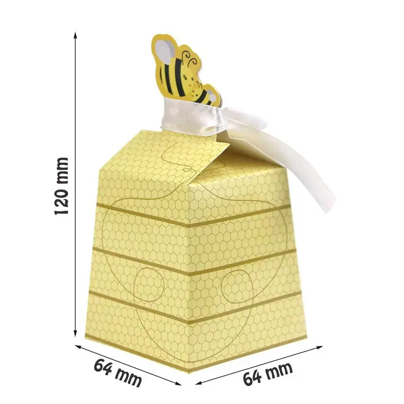 50pcs/Lot Cute Baby Shower Favor Cartoon Honey Bee Paper Candy Box Adorable Kids Birthday Party Decor Newborn Gifts Decorat | Дом и сад
