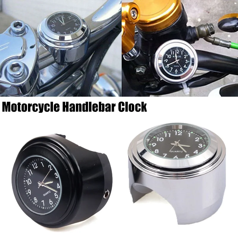 

NEW Motorcycle Quartz Clock 7/8" Waterproof Motorcycle Handlebar Mount Dial Clock Universal Moto Luminous Clock