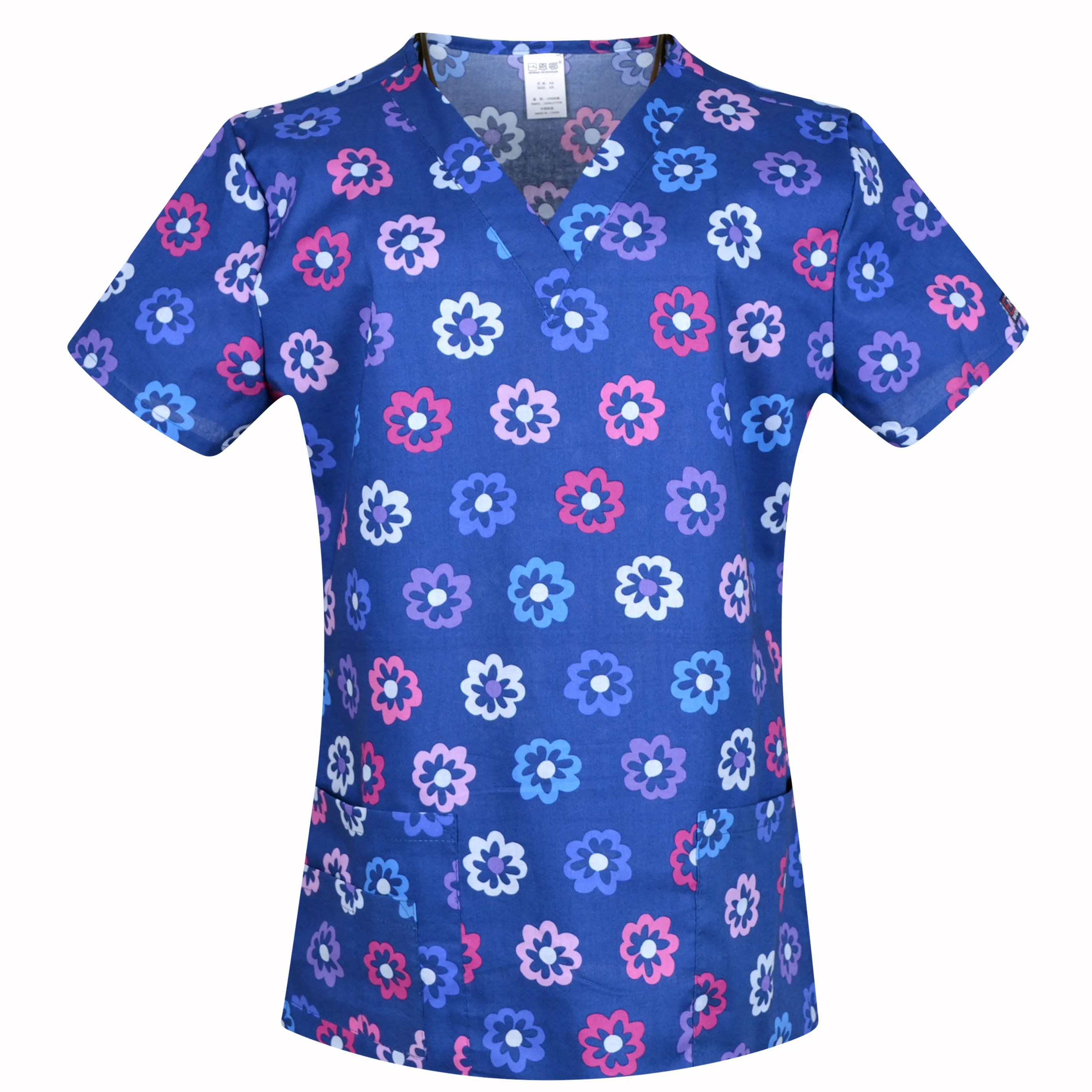 

Women Medical Scrub top with V neck 100% cotton Surgical Uniforms Scrubs Top