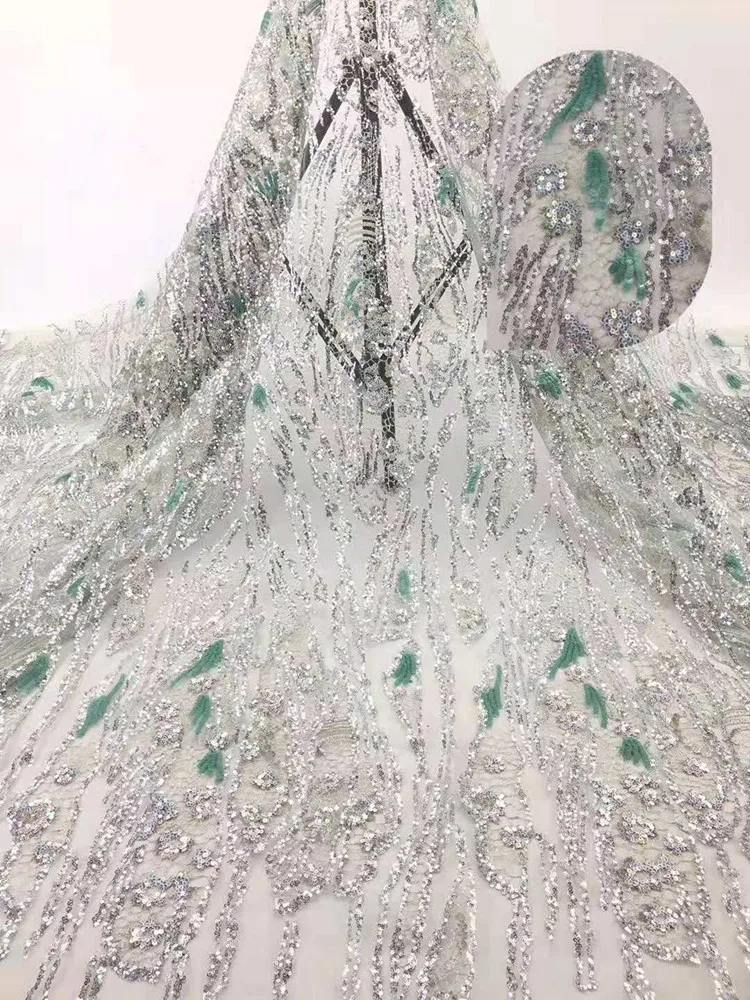 Французская сетка с вышивкой и блестками Африканское кружево нигерийская