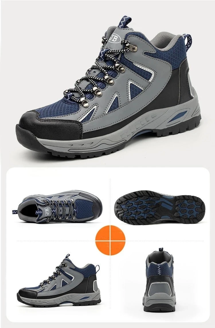 Dropshipping Big Size Night work Reflection Anti-smashing Anti-pirecing Lightweight Breathable Mesh Steel Toe Men Safety Shoes