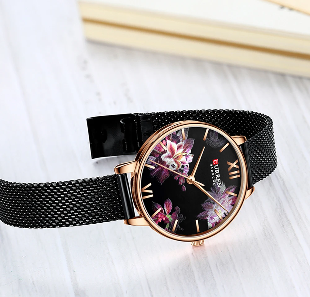 Топ часы CURREN золотые женские очаровательные браслет из нержавеющей стали