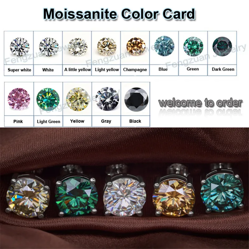 5-12 мм светильник зеленое синтетическое кольцо с алмазом Moissanite 1ct Свободные
