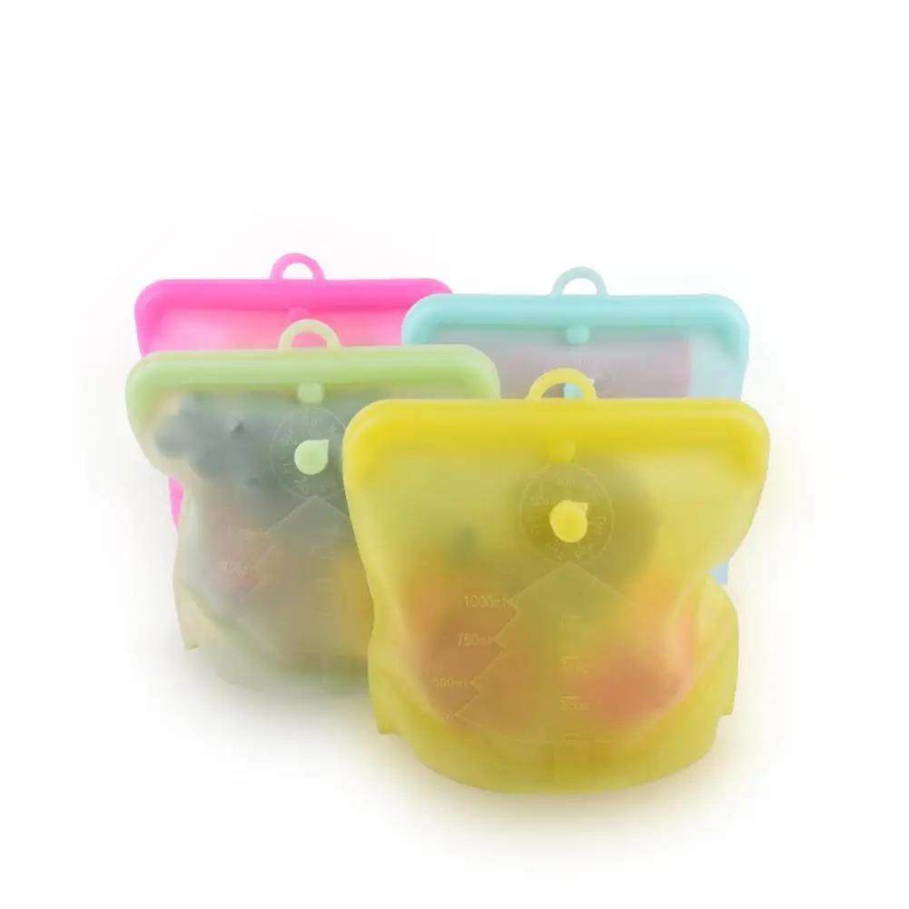 

Reusable Food Bag Sealed Silicone Storage Containers for Fruits Vegetables Snack