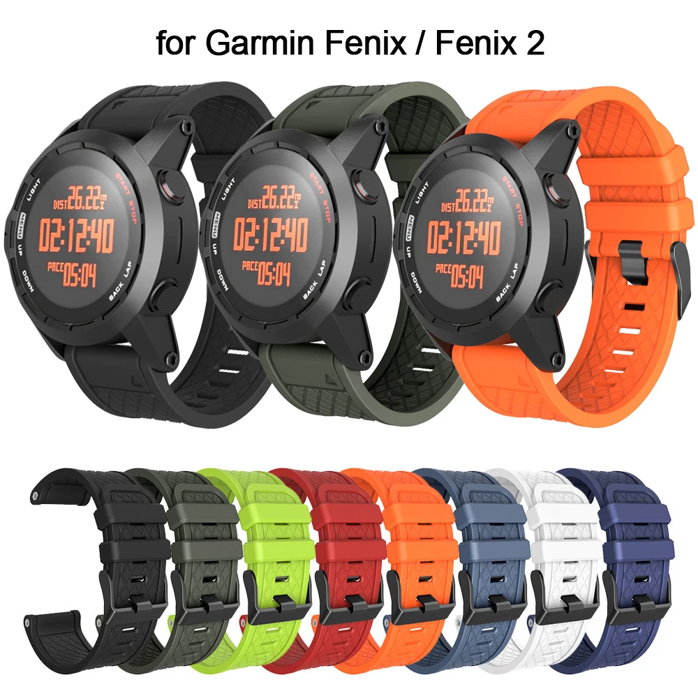 

Silicone Strap for Garmin Fenix / Fenix 2 Watchbands Silica Gel Soft Bands pasek od zegarka Correa de reloj bracelet de montre