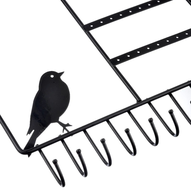 Black Bird Cage Jewelry Rack Earrings Display Stand Necklace Wall Clothing Hanging | Дом и сад