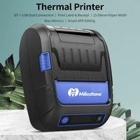 btusb thermal printer support printing label receipt smart app editing max 90mms 15 58mm paper width 203dpi us plug