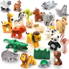 Детский конструктор животные, зоопарк, аксессуары, киты, дельфин, панда, обезьяна, птица, собака, кошка, свинка, черепаха, серия игрушек для детей