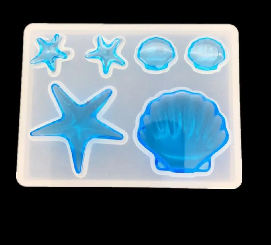 

Crystal Starfish Epoxy Resin UV Glue Mold Earring Pendant Casting Silicone Mold Creative DIY Molds Crafts Jewelry Making Tools