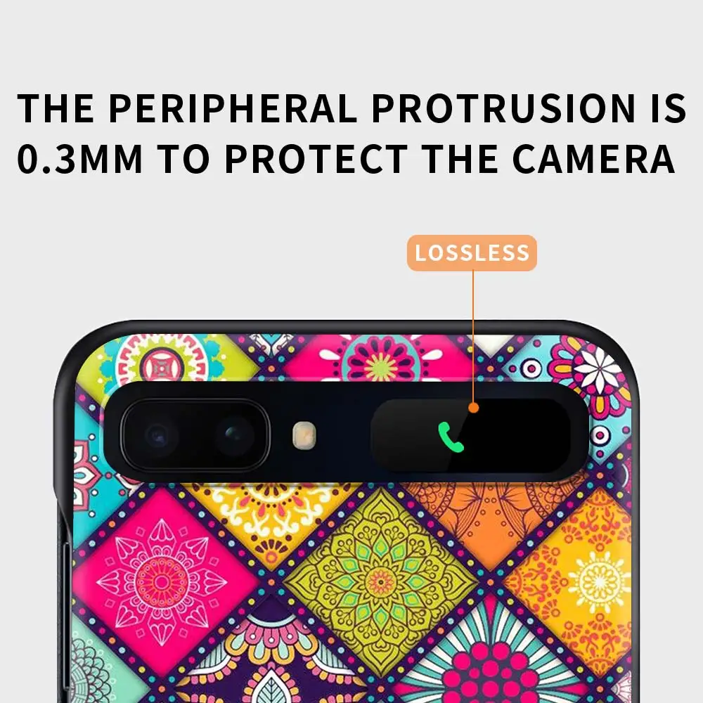 

Mandala Flower Totem PC Case for Samsung Z Flip Hard Plastic Smart Phone Bag Galaxy Z Flip 5G Folding Splitting Cover Coque Caso